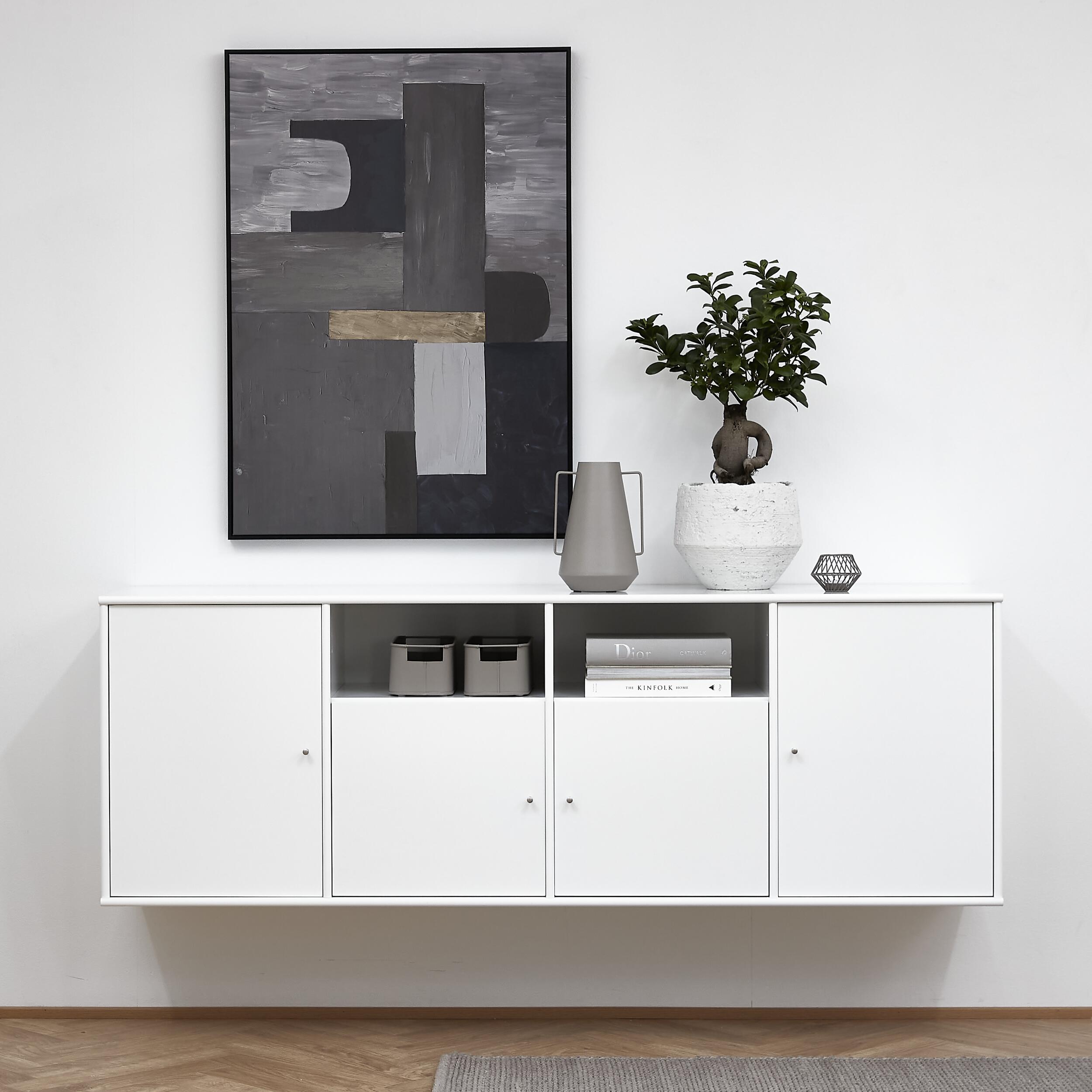 Mistral Classic Reol med 2 låger + 2 mindre låger hvid