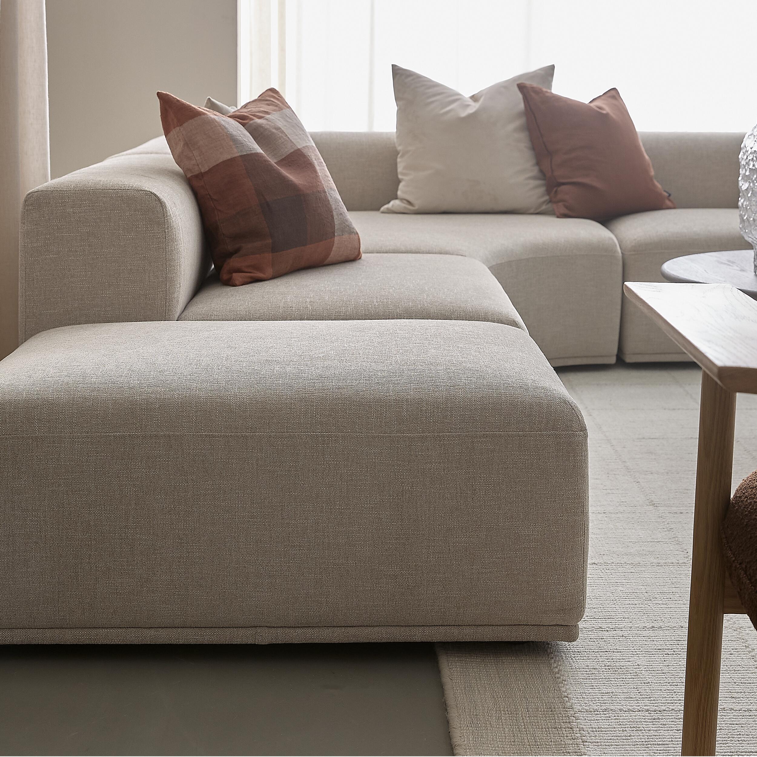 Zano 3-pers. venstrevendt hjørnesofa inkl. puf
