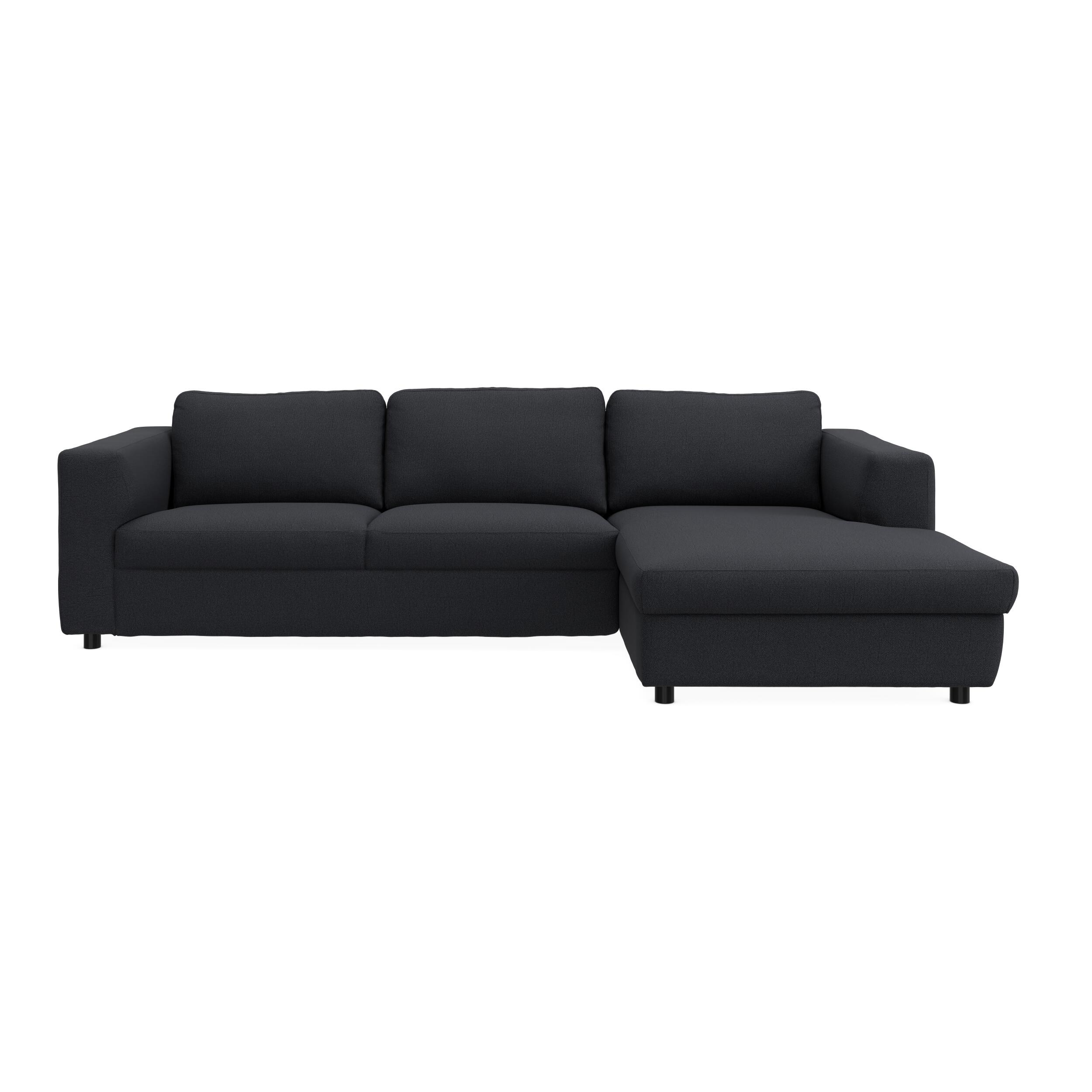 Lean højrevendt sofa med chaiselong 