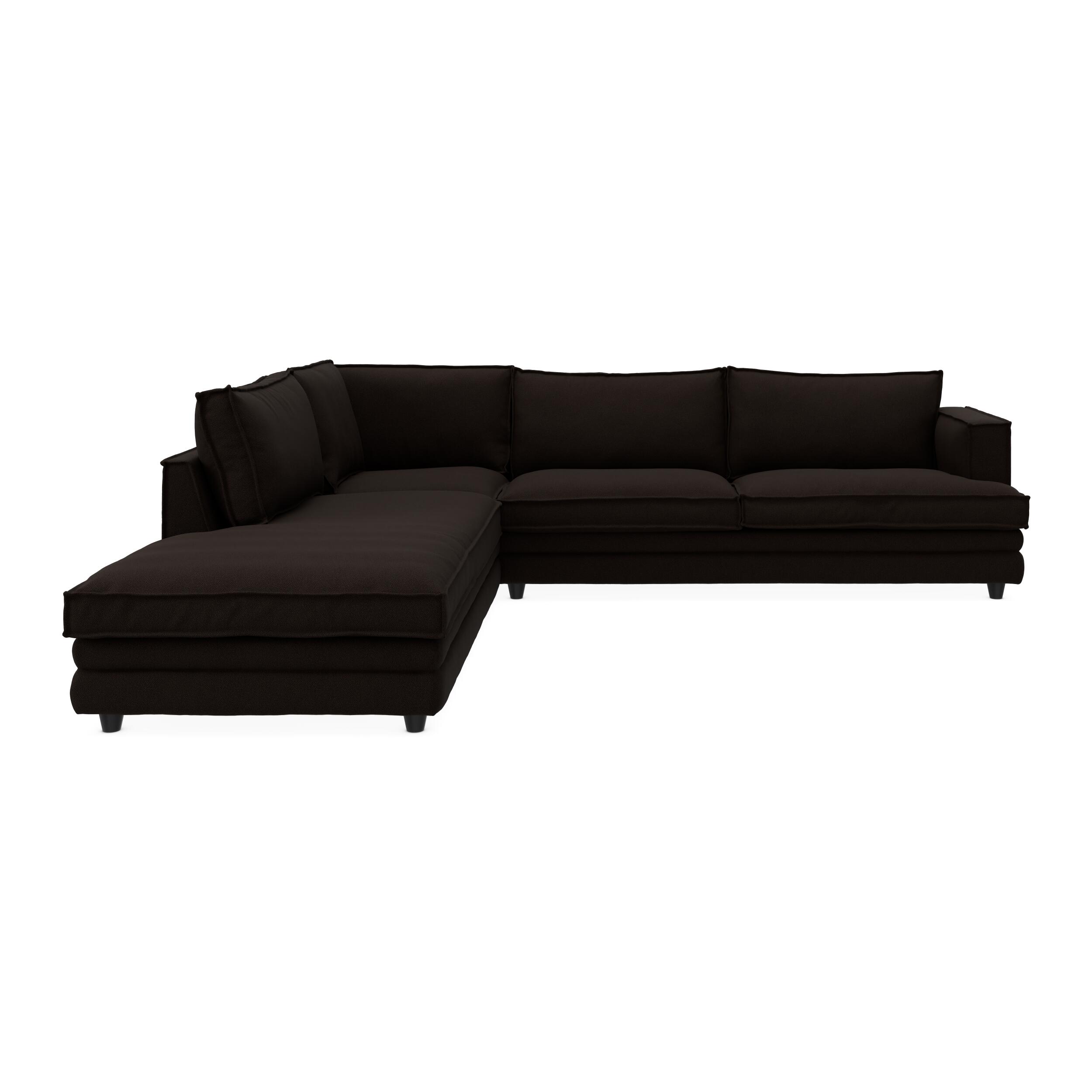 Agir venstrevendt hjørnesofa med pufafslutning 