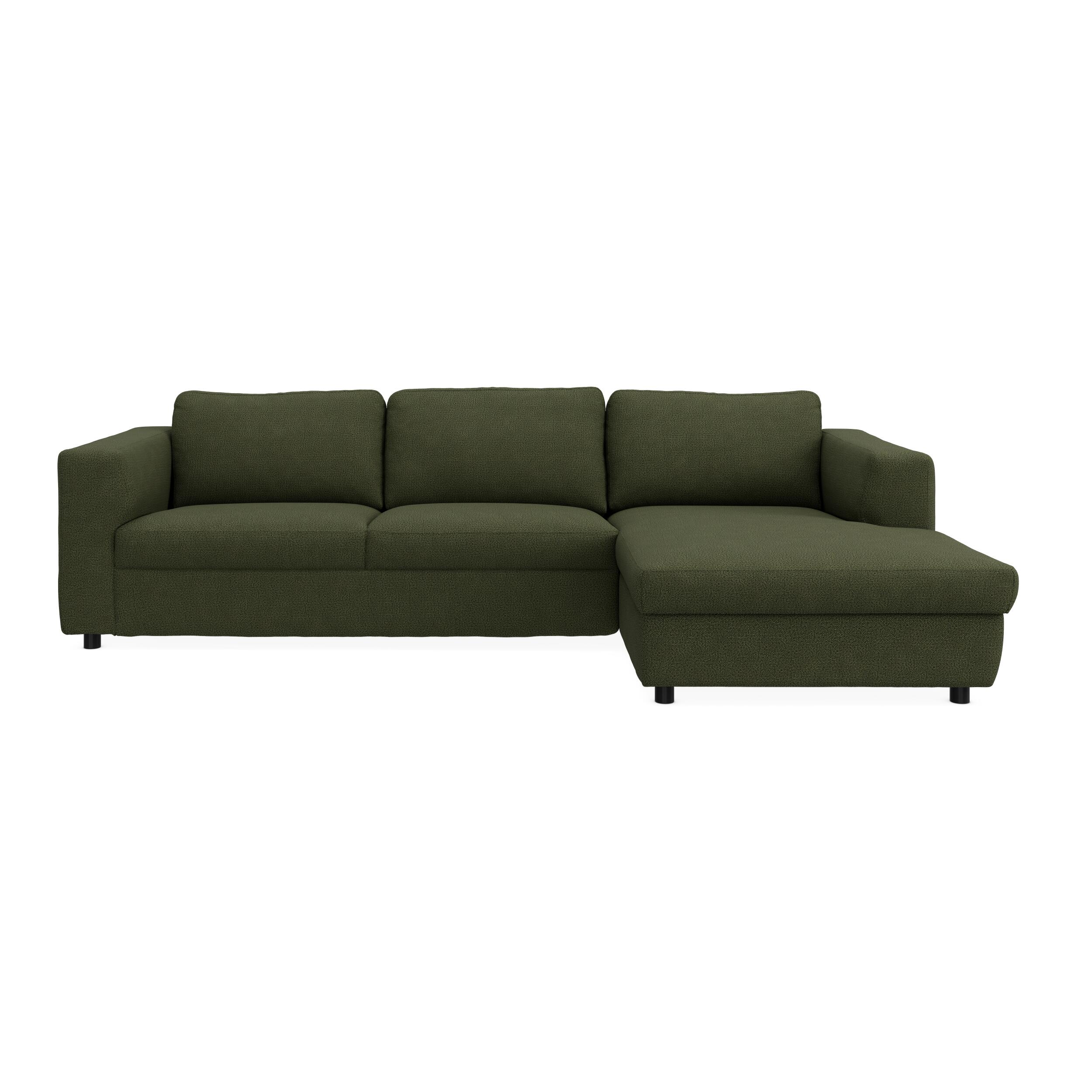 Lean højrevendt sofa med chaiselong 