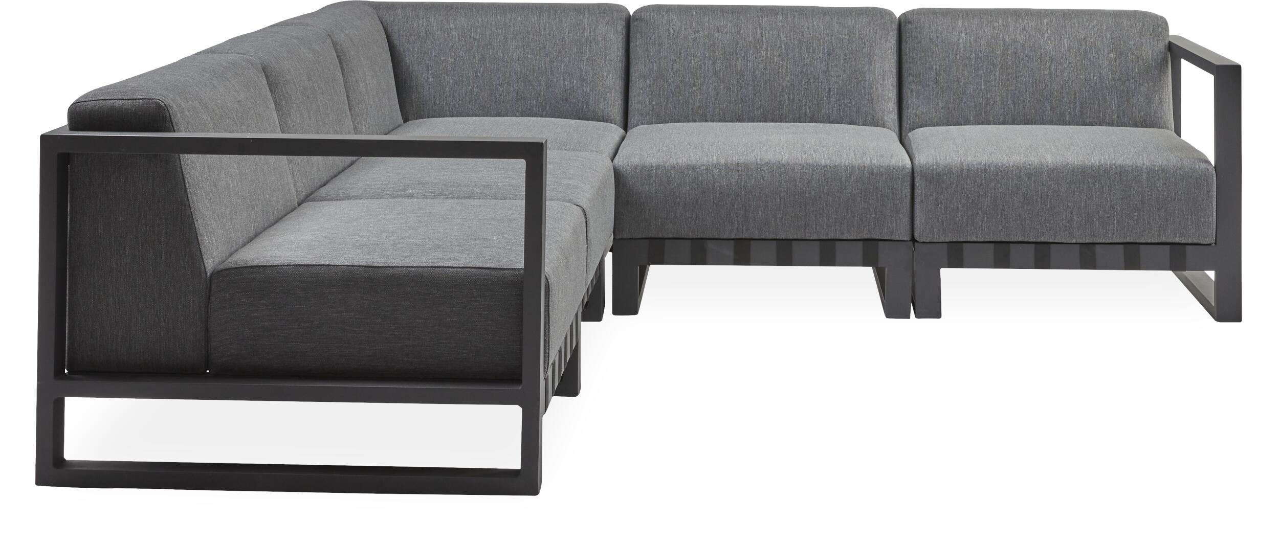 Nestor Loungehjørnesofa af 5 moduler mørkegrå/sort