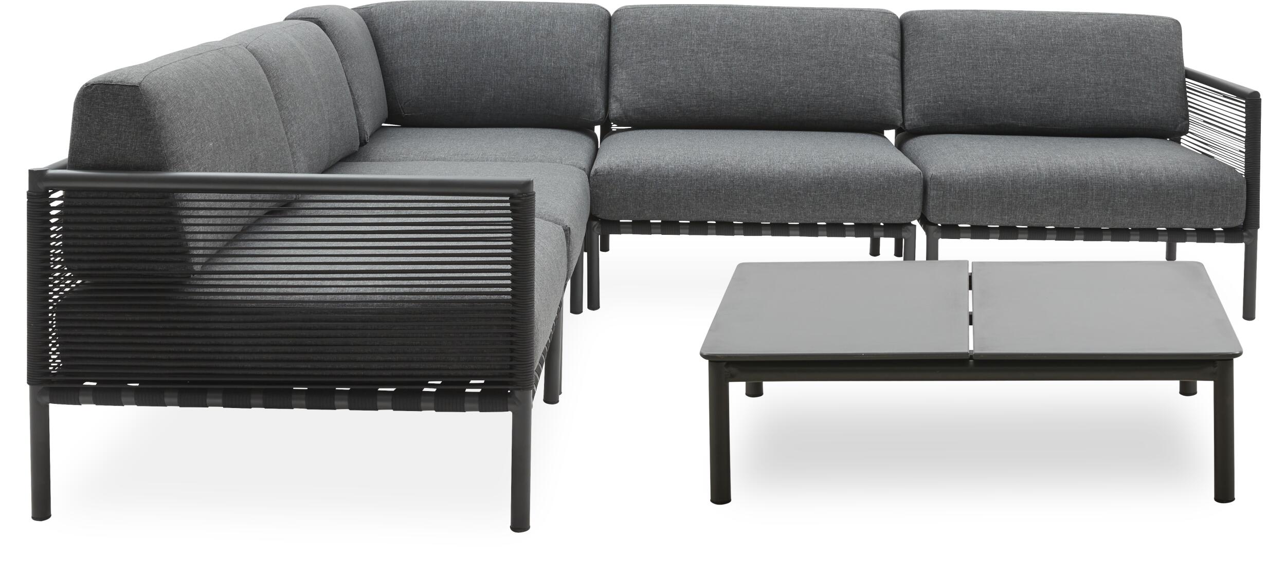 Horizon V.2 Loungehavesæt med hjørnesofa og loungebord i mørkegrå