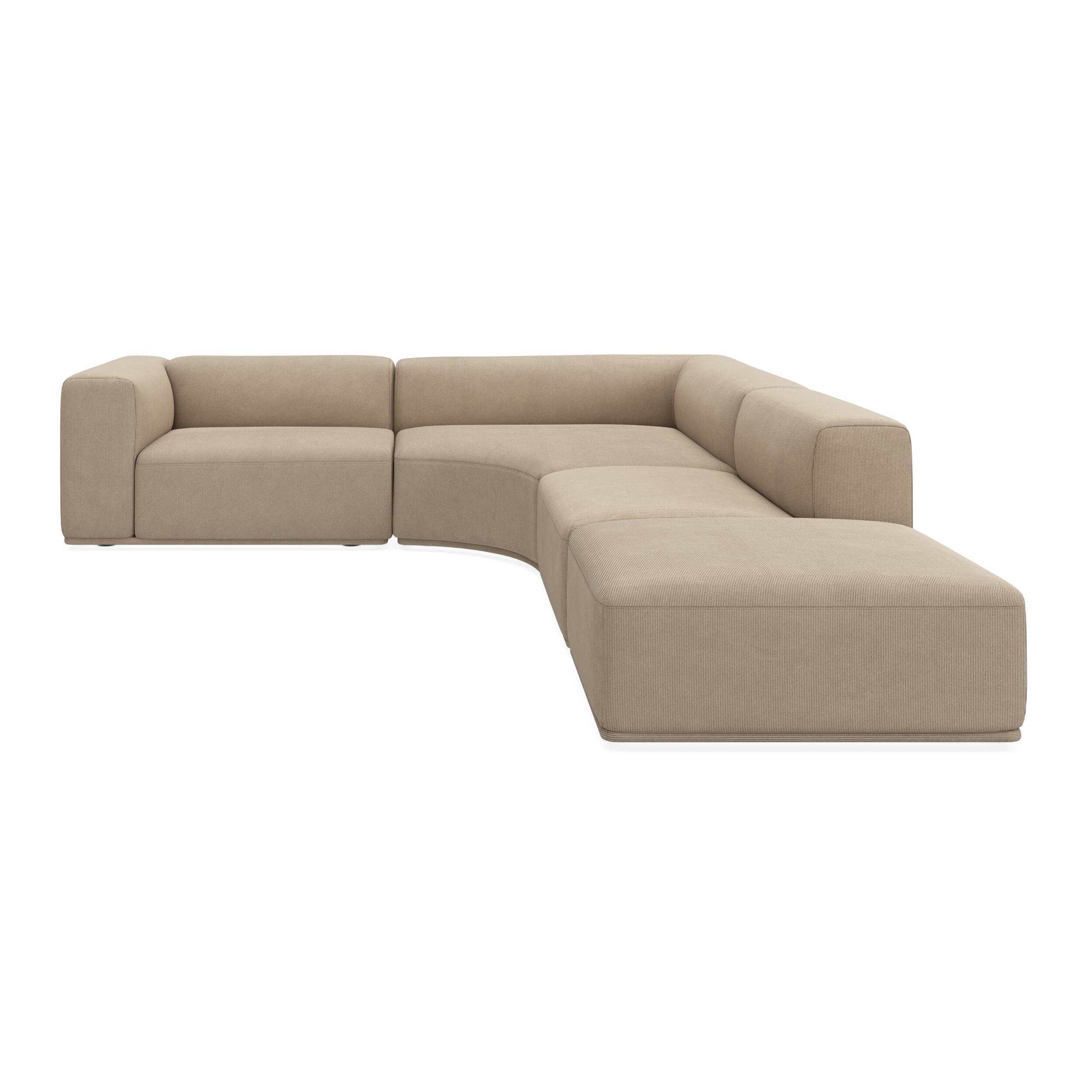 Zano 3-pers. venstrevendt hjørnesofa inkl. puf