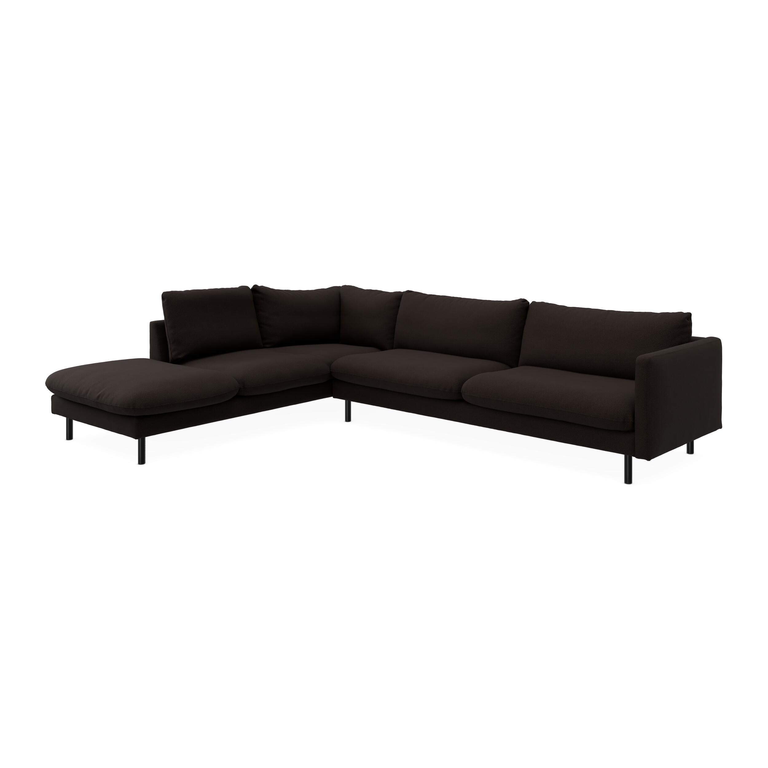 Bjorn venstrevendt sofa med pufafslutning 