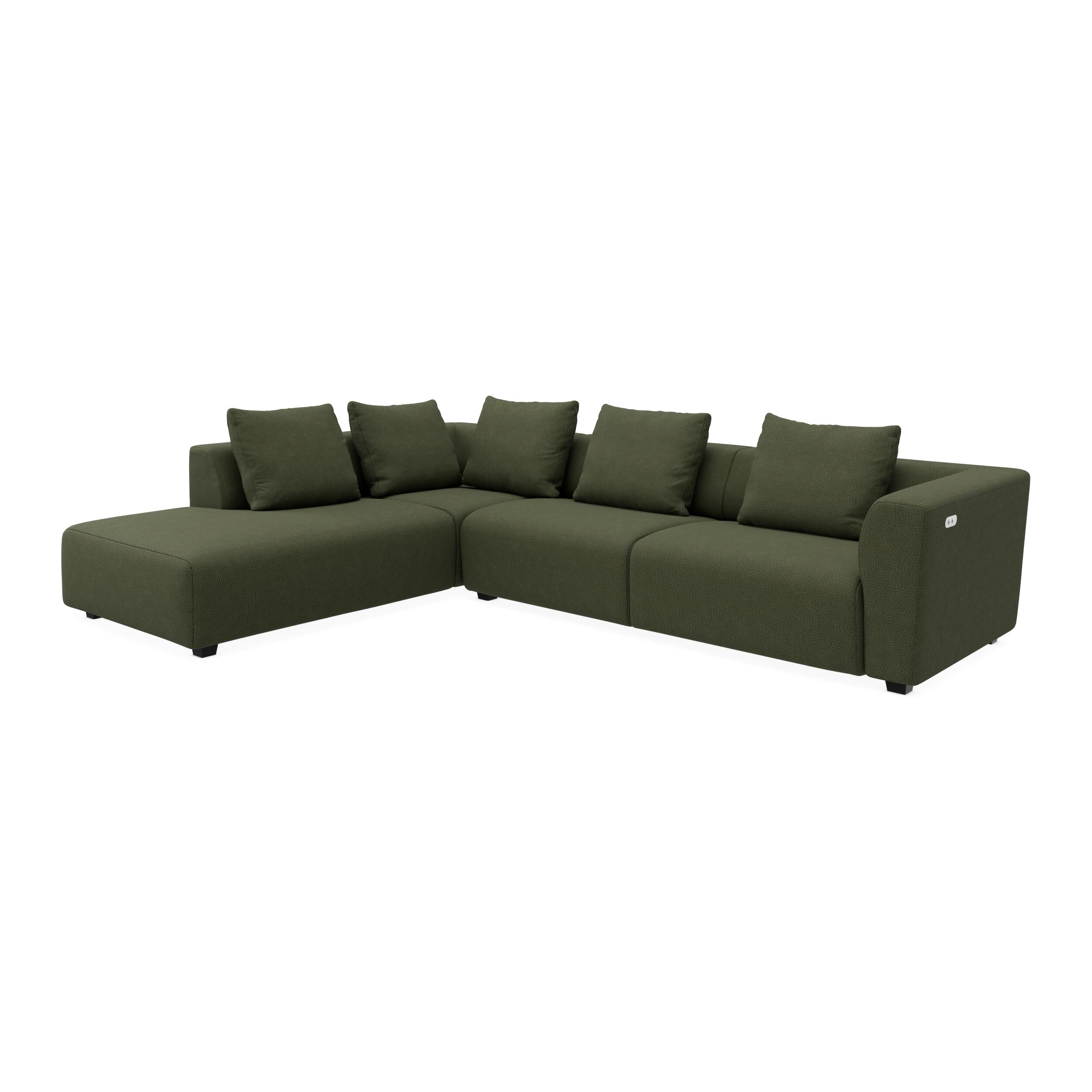 Solaro venstrevendt hjørnesofa med pufafslutning 