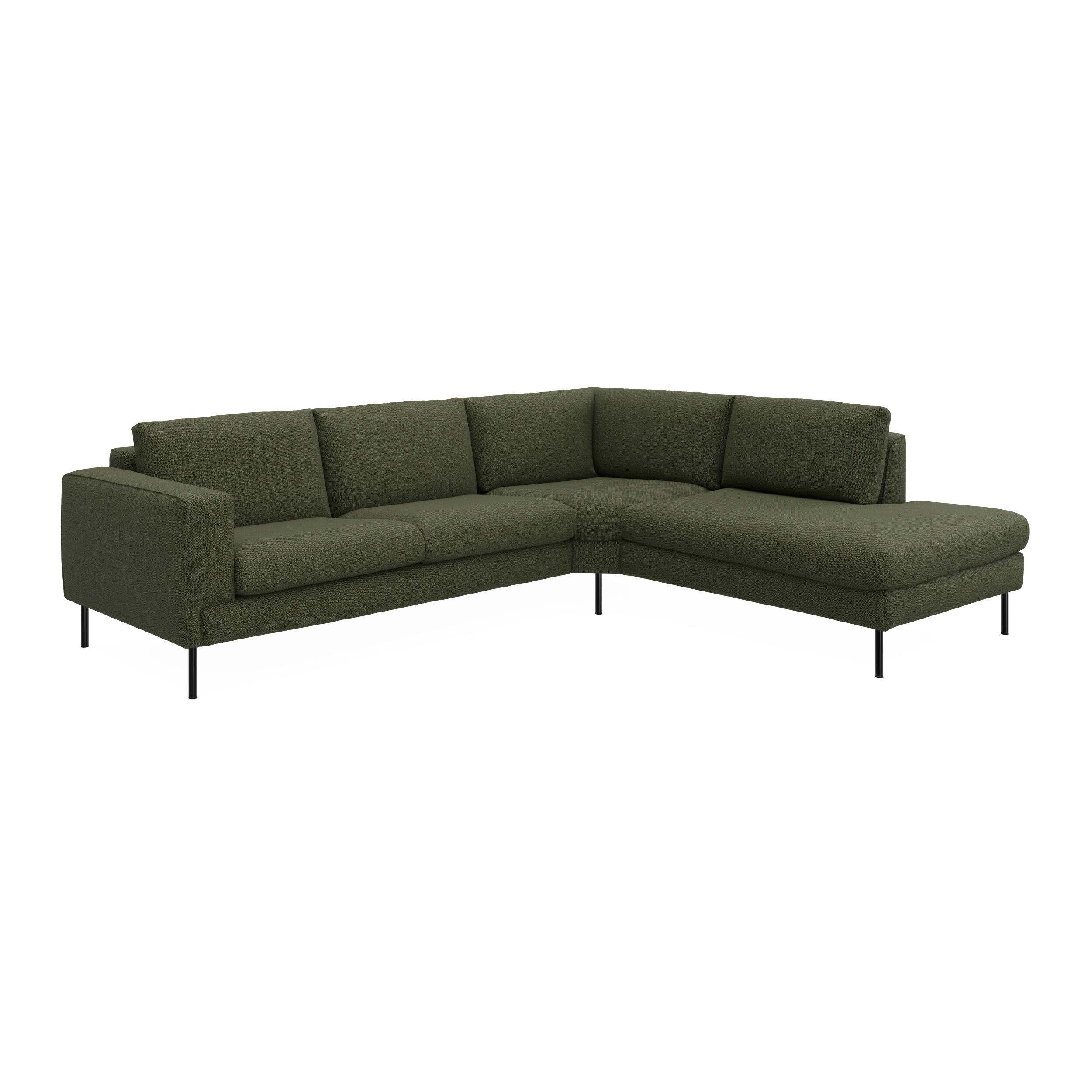 Nyland højrevendt hjørnesofa med pufafslutning 