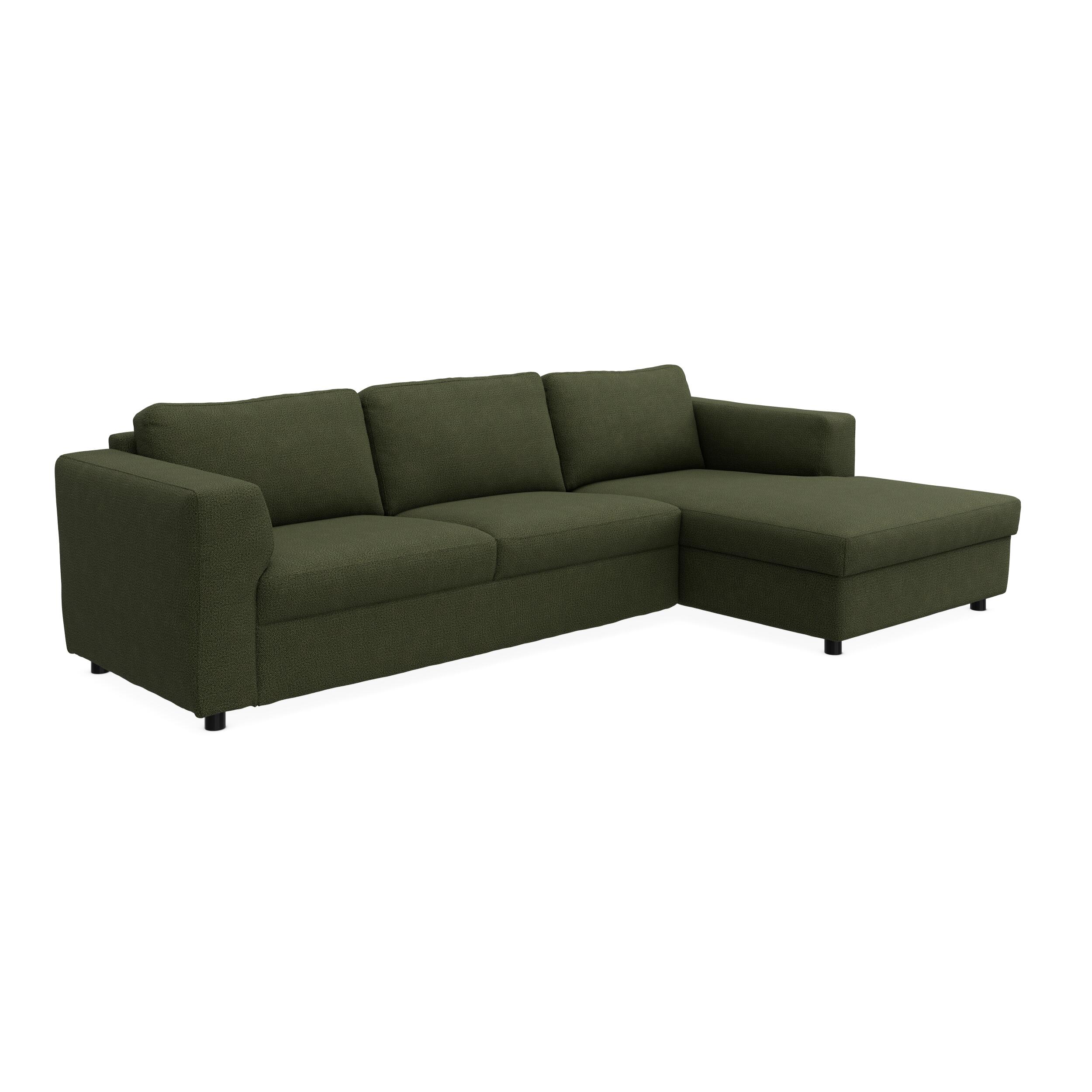 Lean højrevendt sofa med chaiselong 