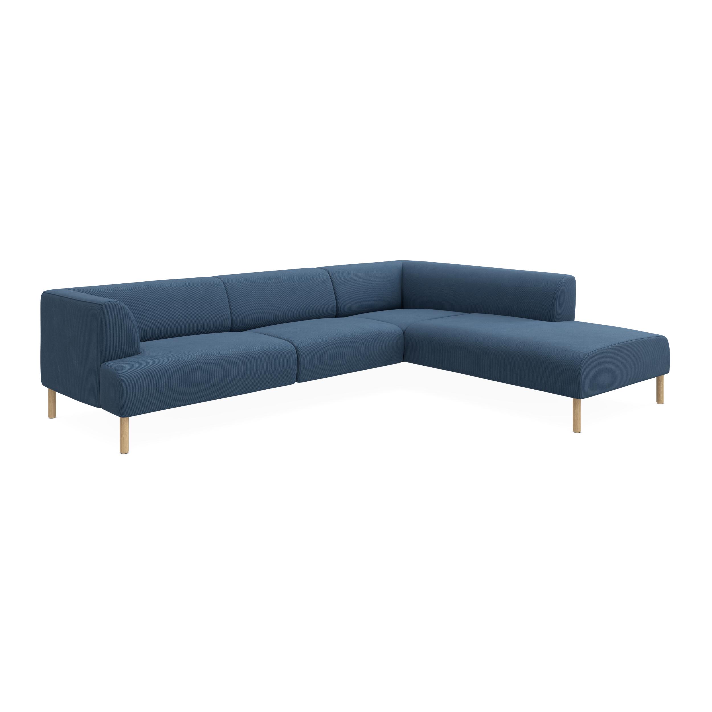 Teron højrevendt sofa med pufafslutning 