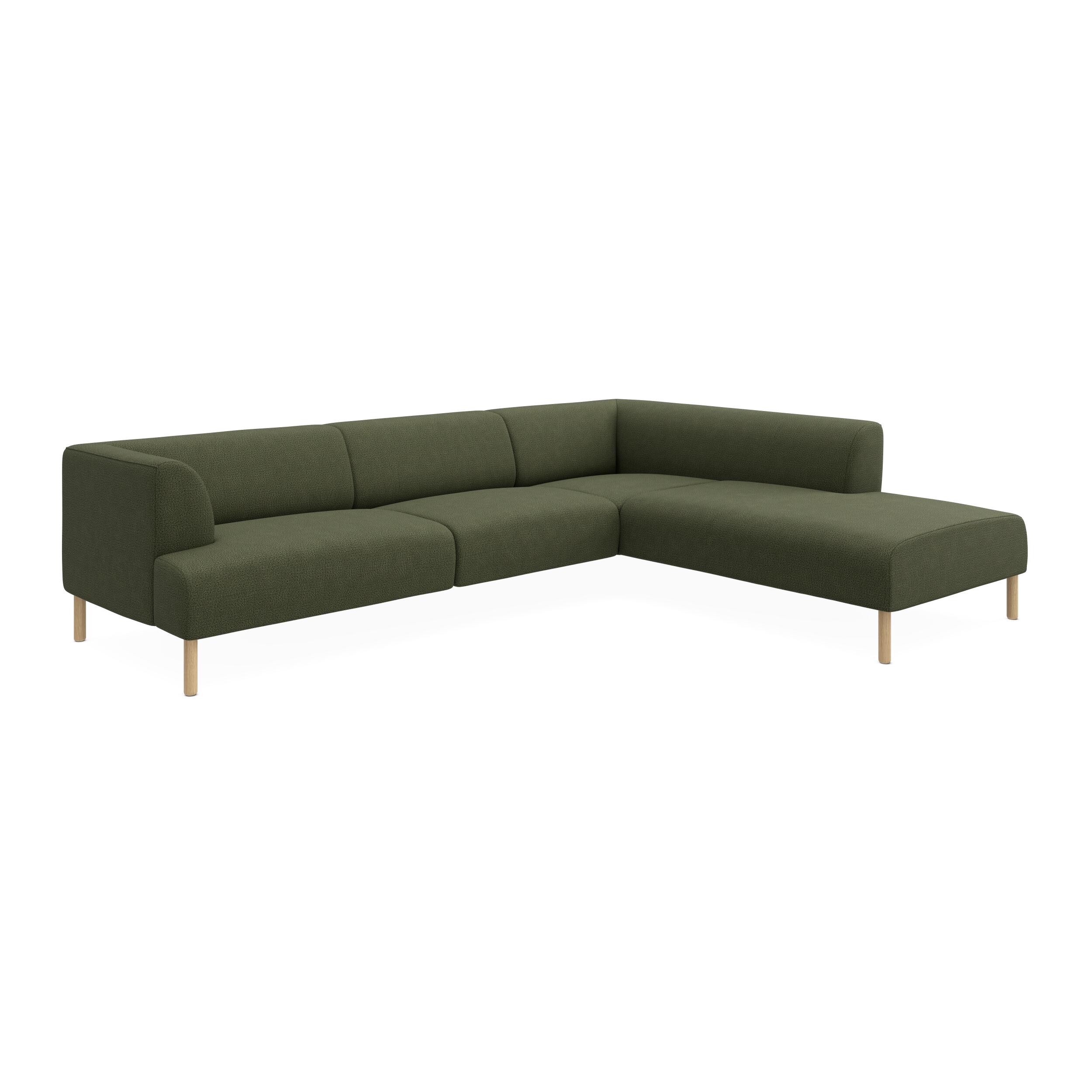 Teron højrevendt sofa med pufafslutning 