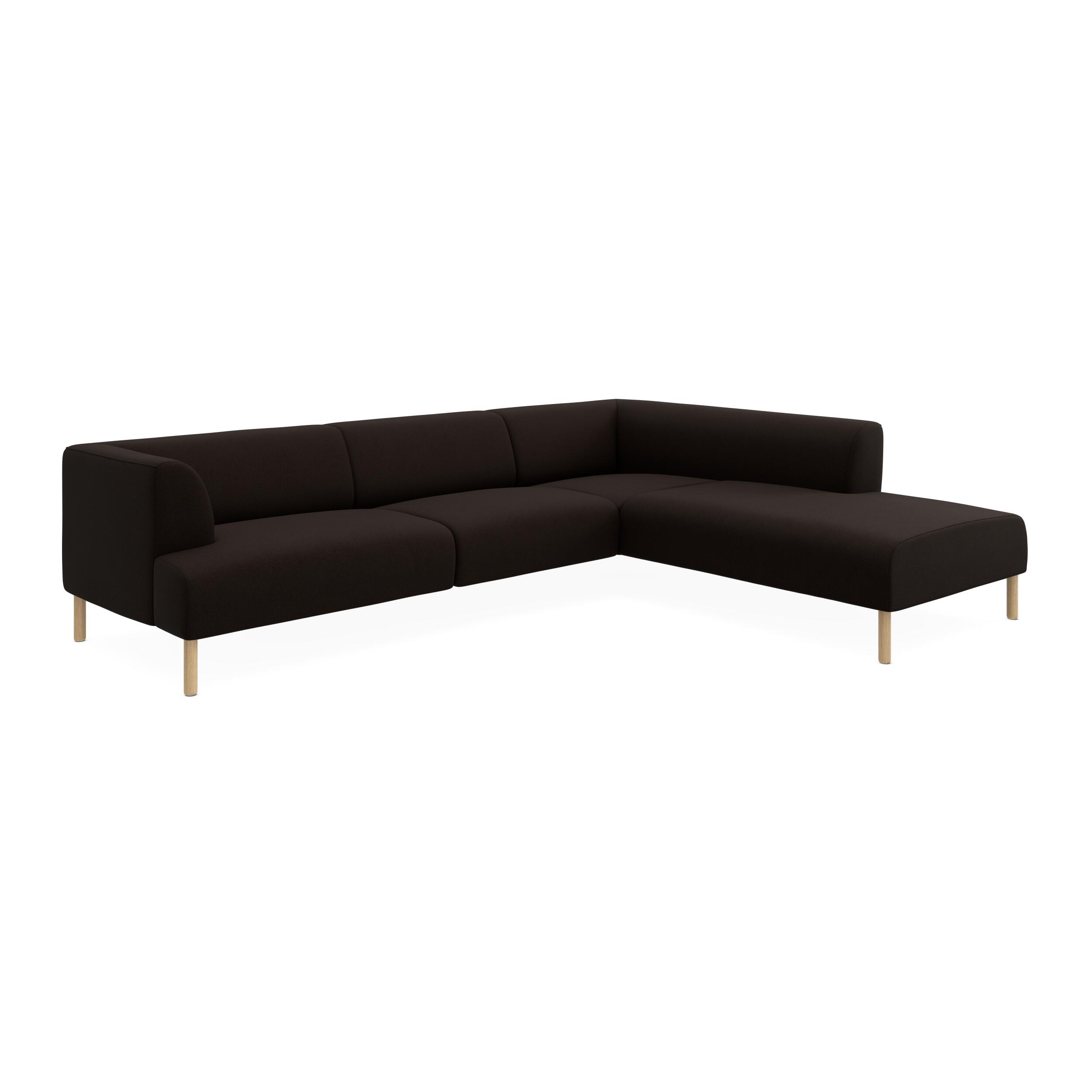 Teron højrevendt sofa med pufafslutning 