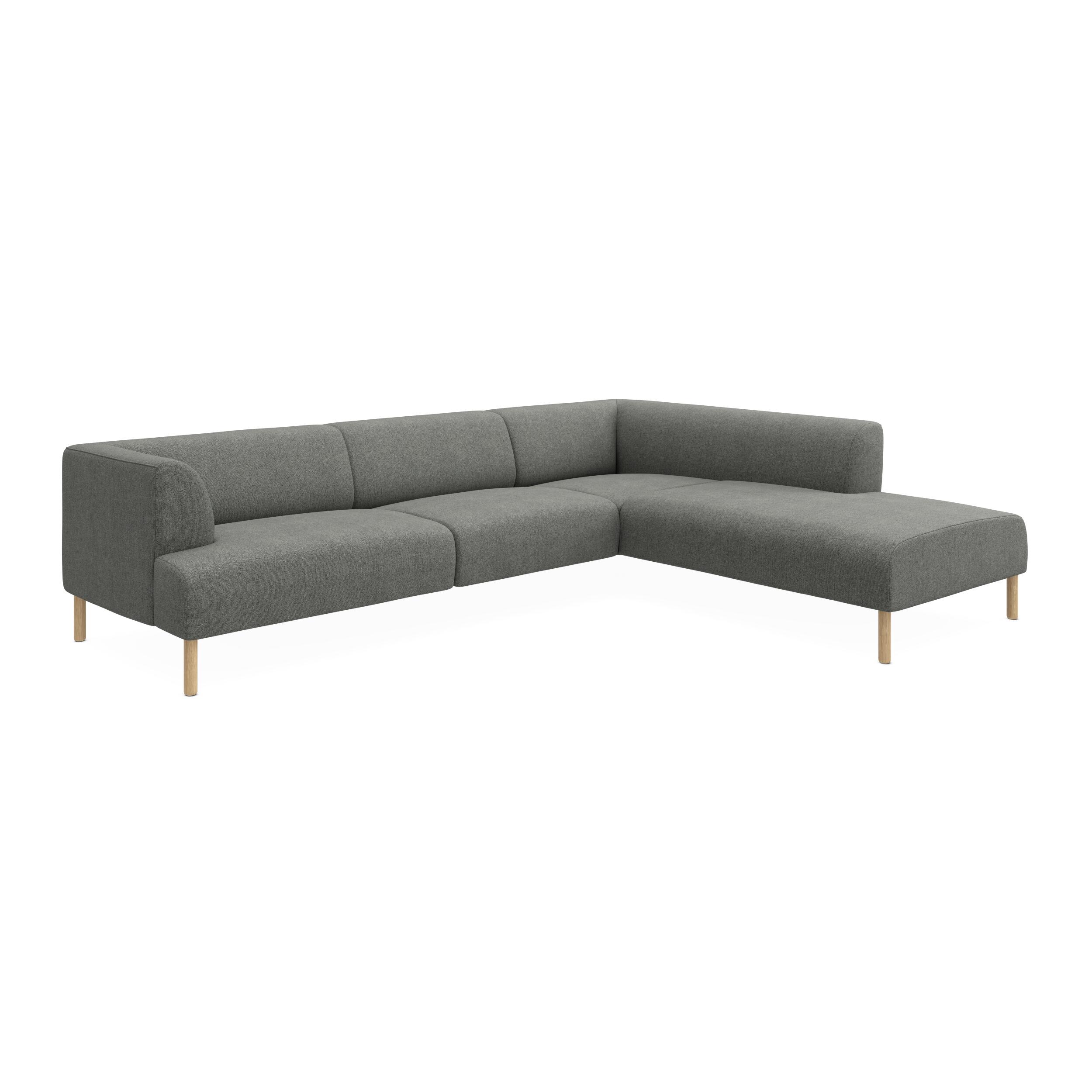Teron højrevendt sofa med pufafslutning 